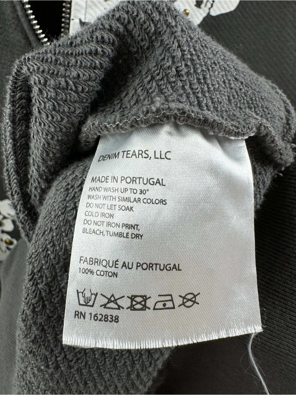Denim Tears Cotton Wreath Zip Hoodie Gray – Men's Large 100% Cotton - Picture 5 of 9
